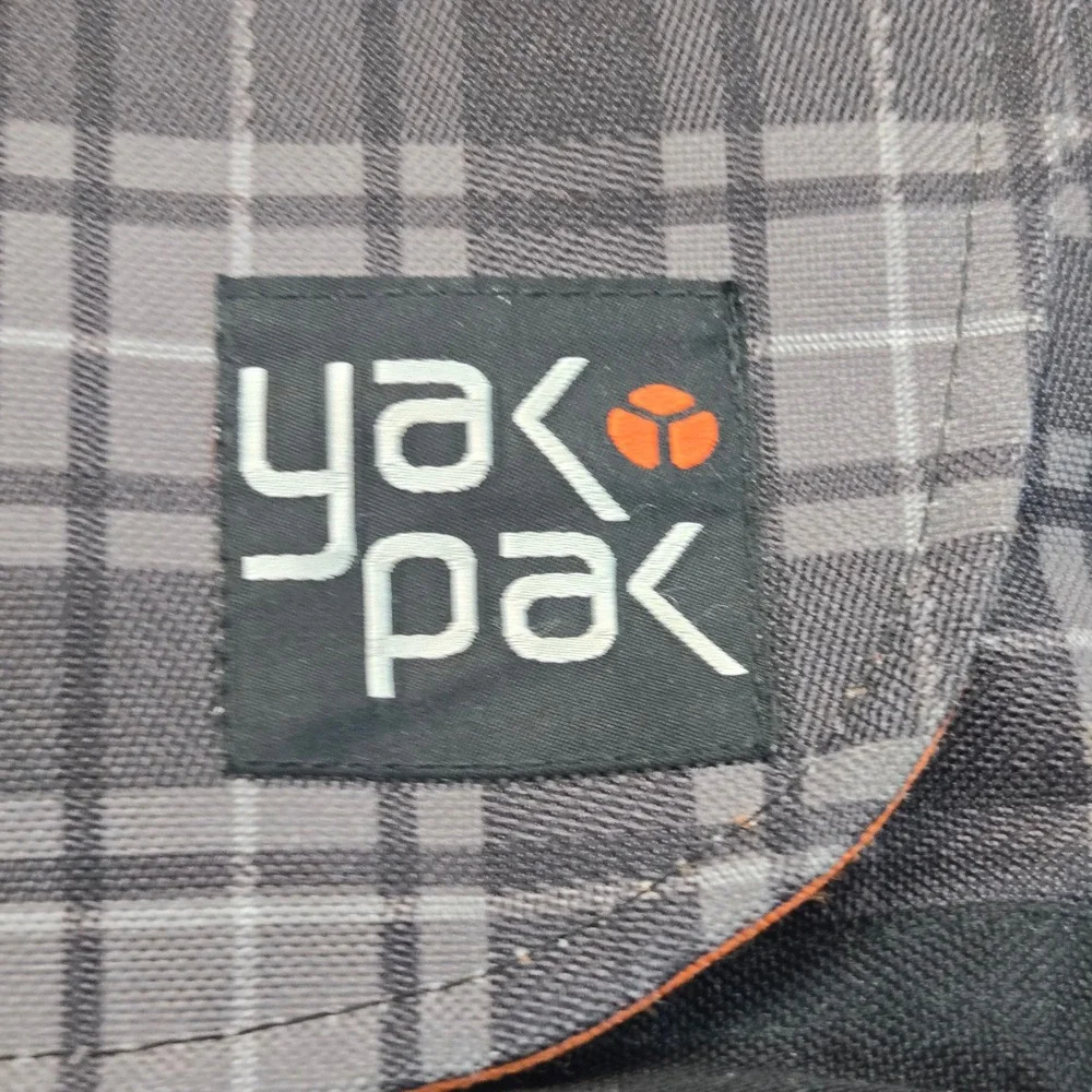 Yak Pak Messenger Bag Grey Plaid Orange Lining Laptop Sleeve Crossbody Y2K